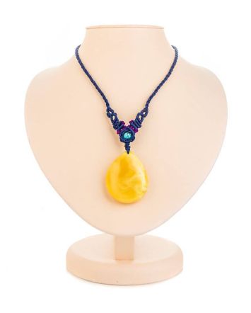 Honey Amber Pendant Necklace The Beijing, image 