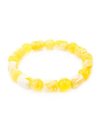 Honey Amber Beaded Stretch Bracelet, image 