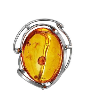 Handcrafted Amber Brooch In Sterling Silver The Rialto, image 