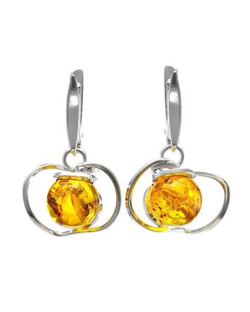 Lemon Amber Earrings In Sterling Silver The Flamenco, image 