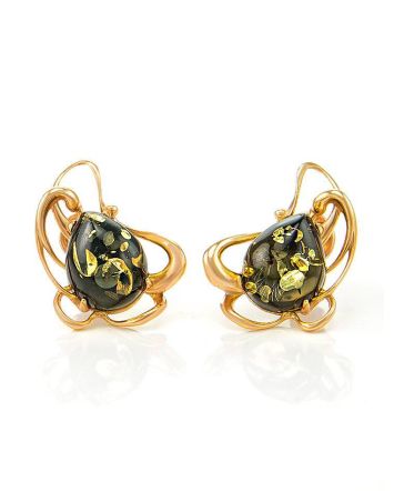 Amber Stud Earrings In Gold-Plated Silver The Daisy, image 