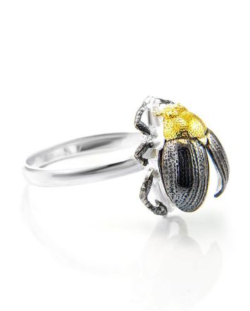 Cherry Amber Ring In Sterling Silver The Scarab, Ring Size: 11 / 20.5, image 
