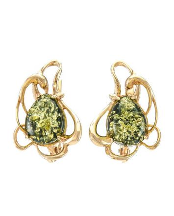 Floral Amber Earrings In Gold The Daisy, image 