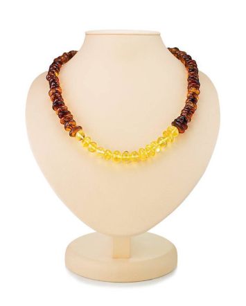 Two-Toned Amber Beaded Necklace, image 