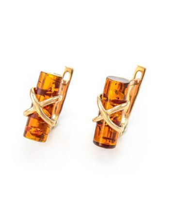 Amber Earrings In Gold The Scandinavia, image 