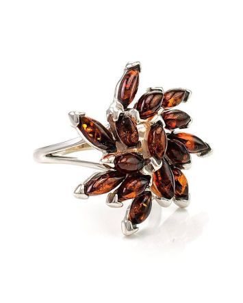 Cherry Amber Ring In Sterling Silver The Dahlia, Ring Size: 12 / 21.5, image 