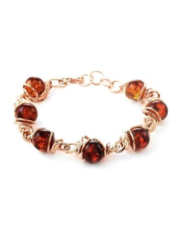 Link Amber Bracelet In Gold-Plated Silver The Flamenco, image 