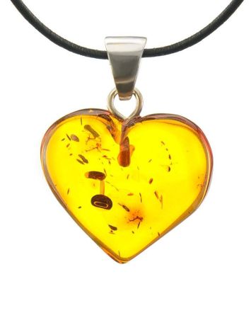 Cognac Amber Heart Pendant The Declaration, image 