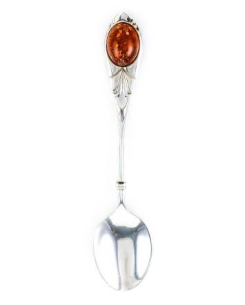 Sterling Silver Spoon With Cognac Amber, image 