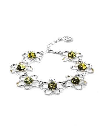 Link Amber Bracelet In Sterling Silver The Daisy, image 