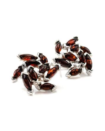 Cherry Amber Earrings In Sterling Silver The Dahlia, image 