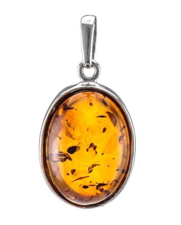 Cognac Amber Pendant In Sterling Silver The Goji, image 