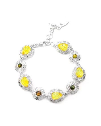 Amber Bracelet In Sterling Silver The Luxor, image 