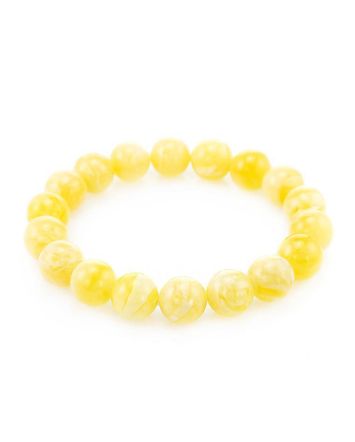 Bright Honey Amber Beaded Bracelet, image 