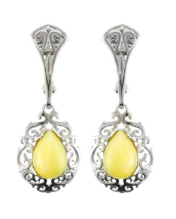 Amber Earrings In Sterling Silver The Luxor, image 