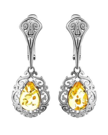 Amber Earrings In Sterling Silver The Luxor, image 