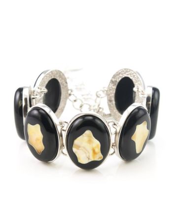 Link Amber Bracelet In Sterling Silver The Panther, image 