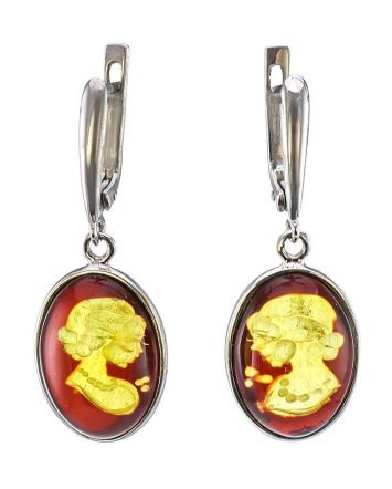Amber Earrings In Sterling Silver The Nymph, image 