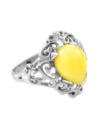 20's Style Amber Ring In Sterling Silver The Luxor, Ring Size: 11 / 20.5, image 