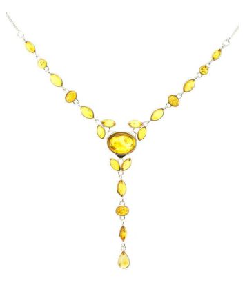 Lemon Amber Necklace In Sterling Silver The Josephine, image 