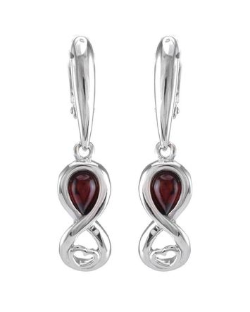 Cherry Amber Earrings In Sterling Silver The Amour, image 