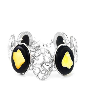 Link Amber Bracelet In Sterling Silver The Panther, image 