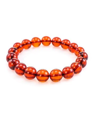 Cherry Amber Ball Beaded Bracelet, image 