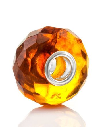 Faceted Amber Ball Charm, image 