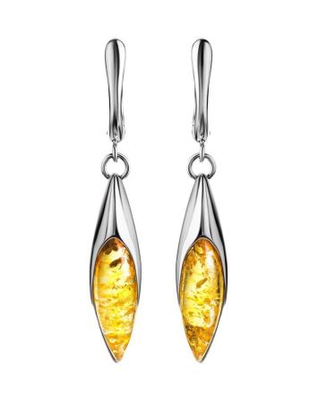 Lemon Amber Earrings In Sterling Silver The Gaudi, image 
