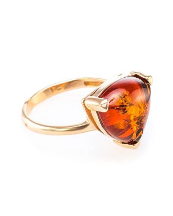 Wonderful Amber Ring In Gold-Plated Silver The Etude, Ring Size: 13 / 22, image 