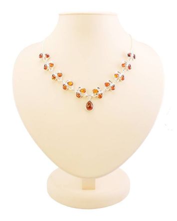 Amber Necklace In Sterling Silver The Lily Of The Valley, image 