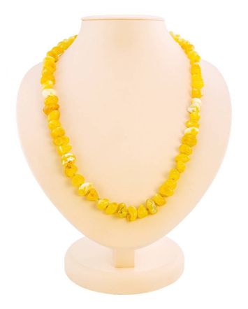 Honey Amber Beaded Necklace, image 