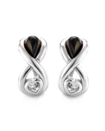 Cherry Amber Earrings In Sterling Silver The Amour, image 