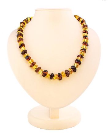 Two-Toned Amber Beaded Necklace, image 
