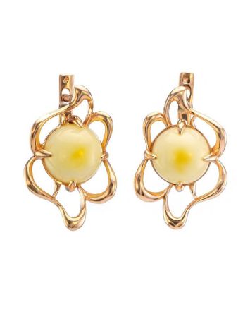 Floral Amber Earrings In Gold-Plated Silver The Daisy, image 