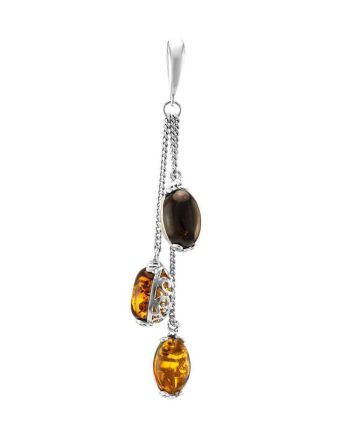 Chain Dangle Amber Pendant In Sterling Silver The Casablanca, image 