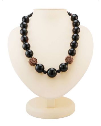 Dark Cherry Amber Ball Beaded Necklace The Ariadna, image 