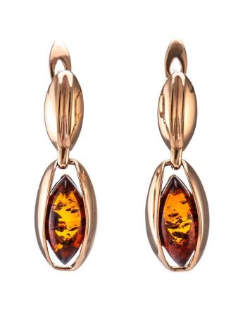 Classy Amber Dangles In Gold The Sophia, image 