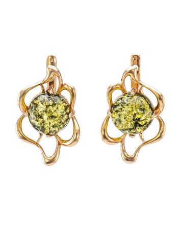 Charming Amber Earrings In Gold Plated Silver The Daisy, image 