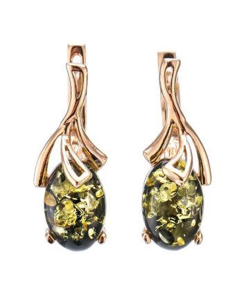 Fabulous Amber Earrings In Gold The Crocus, image 