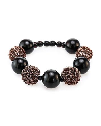 Designer Amber And Metal Beaded Bracelet The Ariadna, image 
