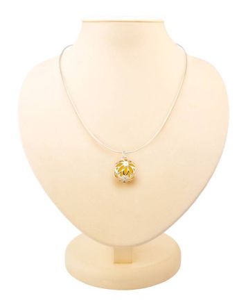 Silver Pendant Necklace With Honey Amber, image 