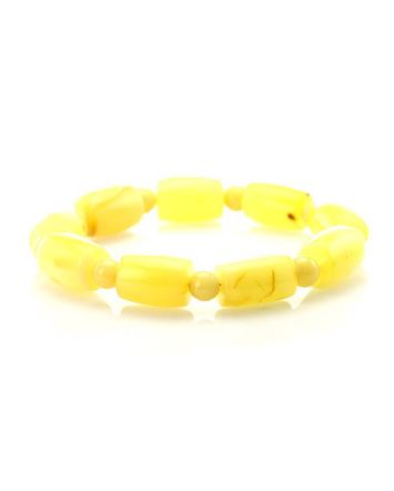 White Amber Beaded Designer Bracelet, image 