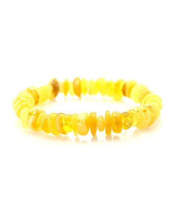 Honey Amber Beaded Stretch Bracelet, image 