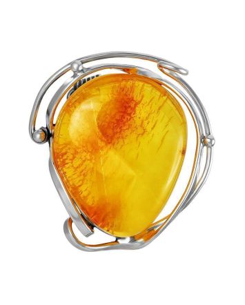 Handmade Amber Brooch In Sterling Silver The Rialto, image 