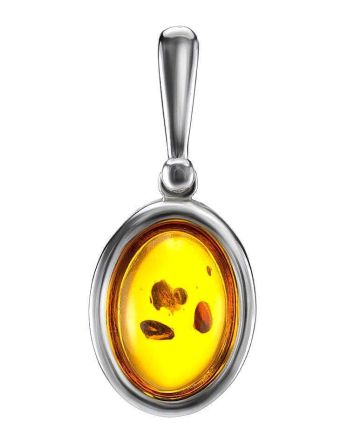 Cognac Amber Pendant In Sterling Silver The Goji, image 