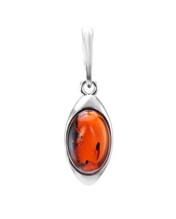 Elegant Silver Pendant With Cherry Amber The Amaranth, image 