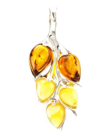 Leaf Amber Pendant In Sterling Silver The Verbena, image 