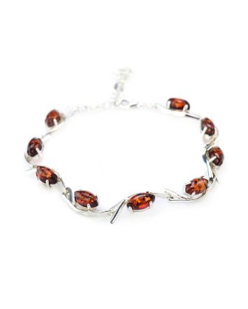 Cherry Amber Bracelet In Sterling Silver The Verbena, image 