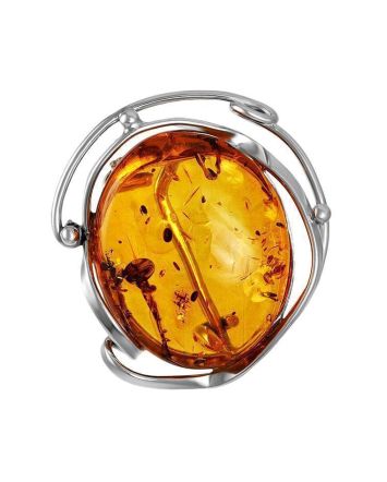 Handcrafted Amber Brooch In Sterling Silver The Rialto, image 